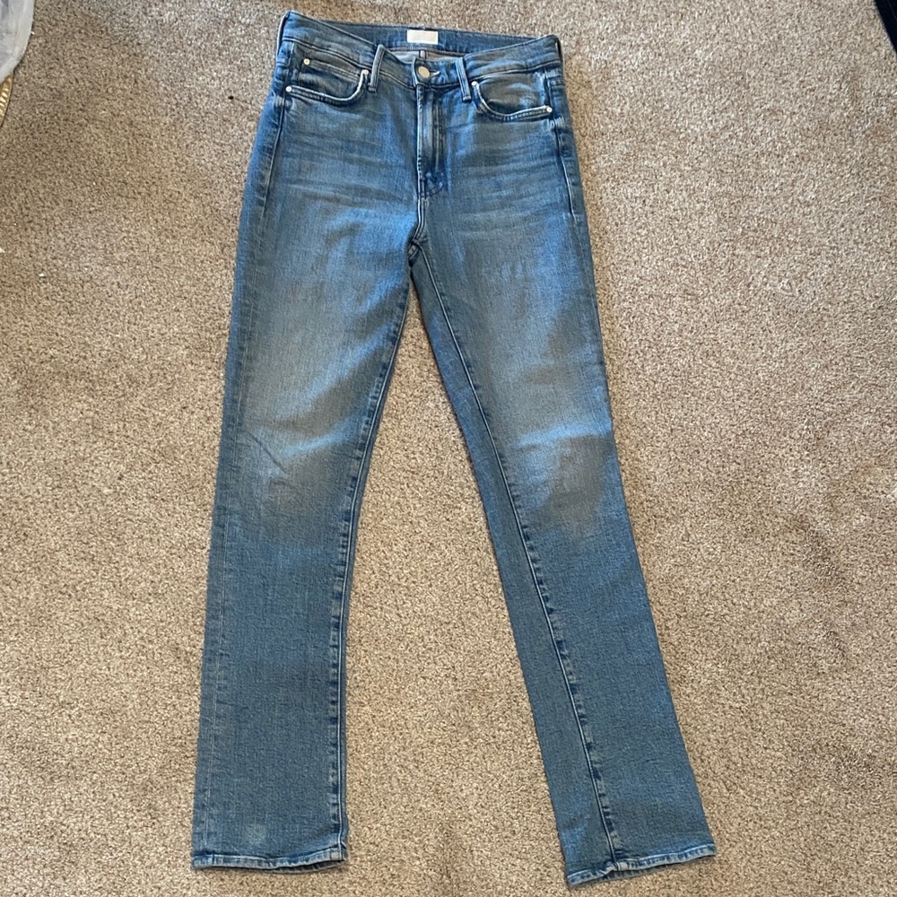 MOTHER Straight Leg Blue Jeans